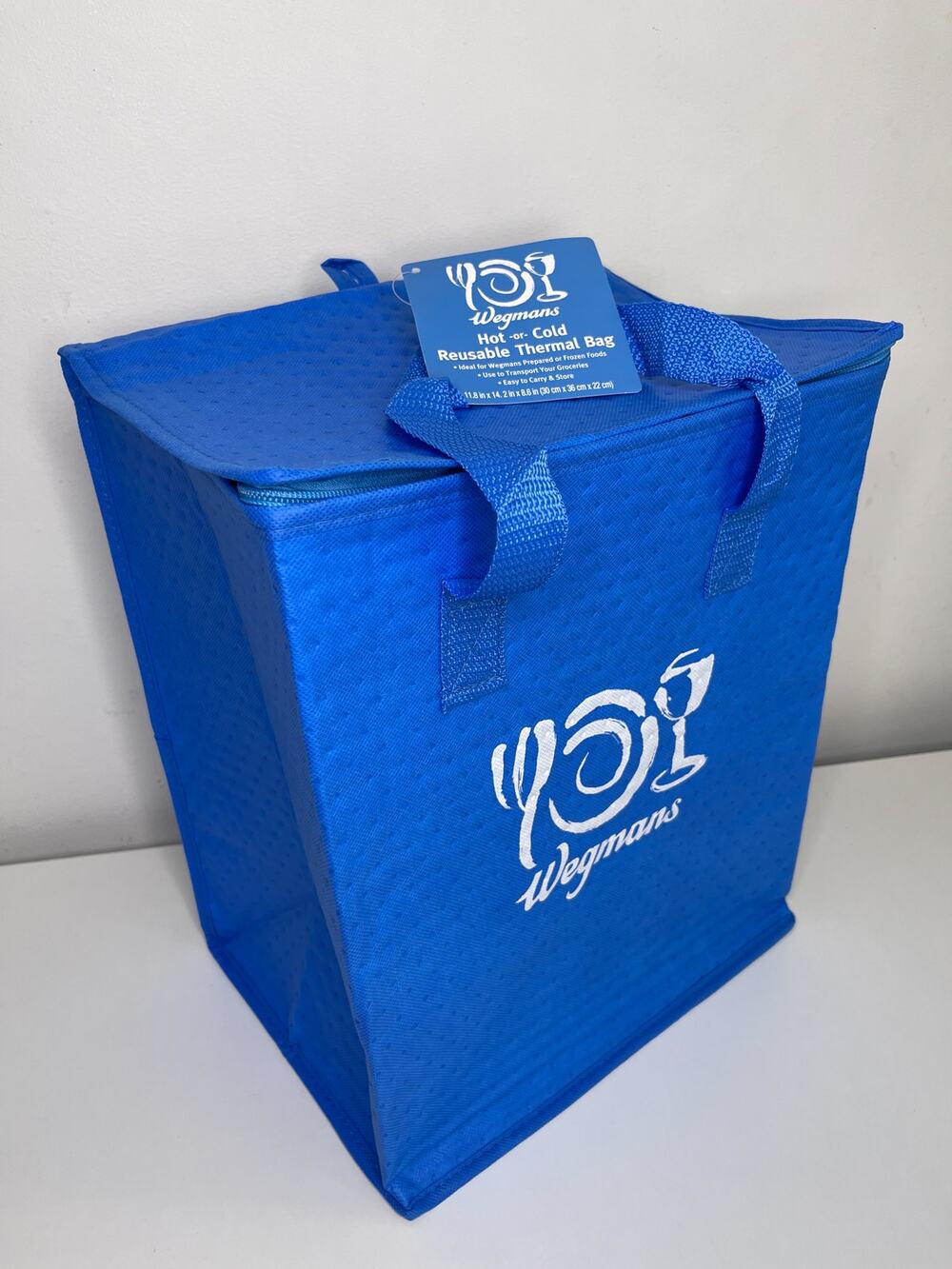 Wegmans — Reusable Hot Cold Thermal Cooler Tote Bag — Blue & White Logo NWT NEW!